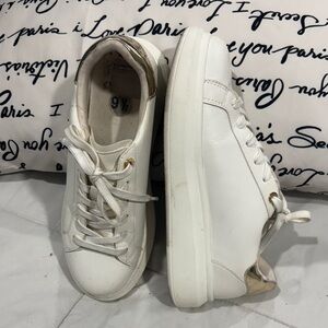 Aldo White and Gold Women's Sneakers
